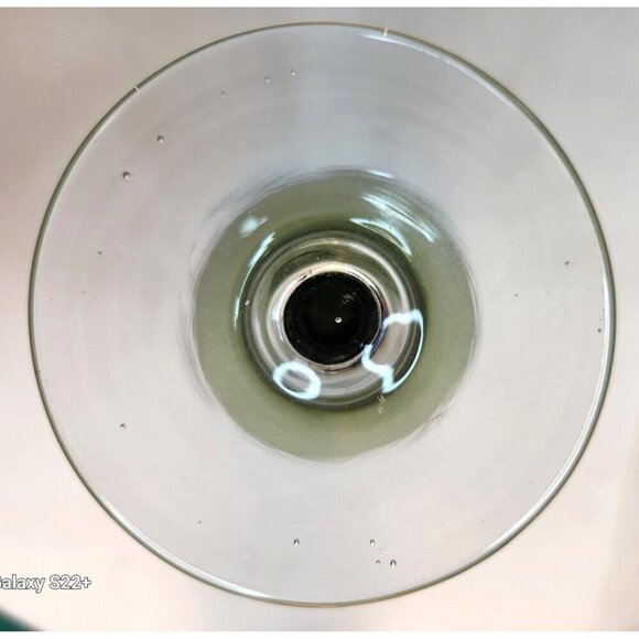 Pier 1 Teardrop Green Martini Glasses Tall 8.5 " Olive Clear Stem - Picture 4 of 6